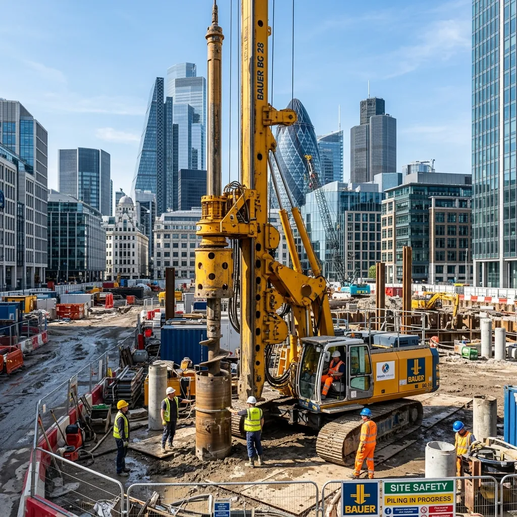 Piling Machine at Construction Site